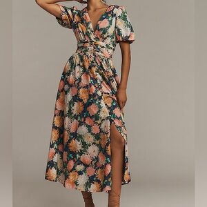 Anthropologie By Anthropologie The Katerina V-Neck Button-Front Dress Large